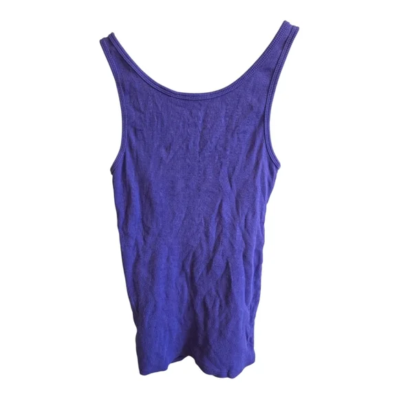 GUESS Blue 🔵 Ribbed "Perfect Tank* Top - Picture 3 of 6